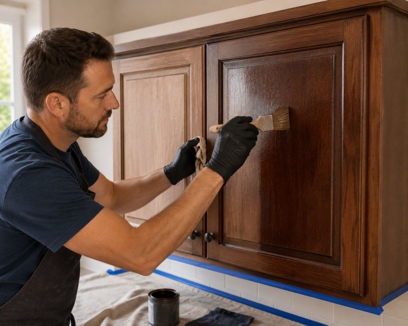 Wood Cabinet Staining in Muncie, IN